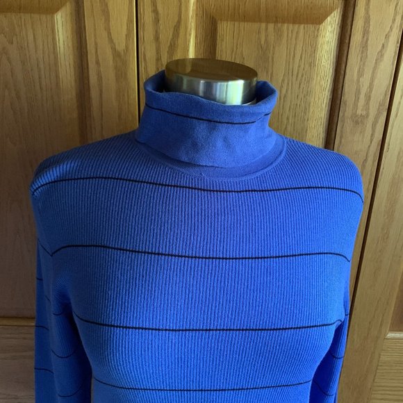 TALBOTS - Stripe Button-Cuff Turtleneck - NEW - Picture 2 of 11